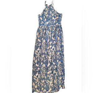 🌿 Chelsea28 Blue Floral Maxi Dress — Size XS in excellent like-new condition